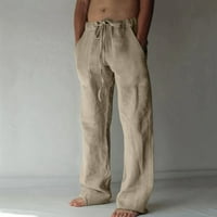 Puntoco Pants for Men Clearance Мъжки еластична талия смесени дишащи плажни панталони с пълна дължина панталони сиво 10