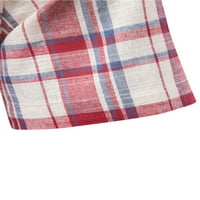 Мъжки ризи с къс ръкав ревера надолу контраст цвят карирани ежедневни върхове с джобове