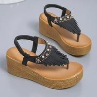 Oavqhlg3b клин джапанки сандали за дамски облечени летни облицовки плоска форма на глезена еспадрил сандали комфортни обувки
