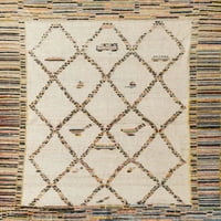 Ahgly Company Indoor Rectangle Abstract Dark Almond Brown Polide Cured Rugs, 8 '10'