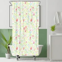 Завеса за душ флорален модел на растенията Основи Fabric Fashion Shower Curtain Set Лек супер мека лесна грижа за баня водоустойчив