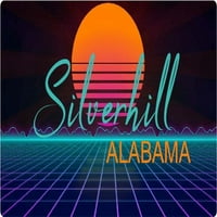 Silverhill Alabama винил стикер стикер ретро неонов дизайн