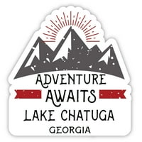 Езерото Чатуга Джорджия Сувенир Винилов стикер Стикер приключение очаква дизайн