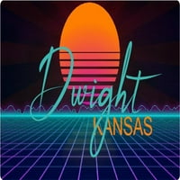Dwight Kansas Vinyl Decal Stiker Retro Neon Design