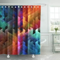 Абстракционна геометрия с невероятни цветове Ново поколение модерно облекчение ъгли баня за баня завеса за душ