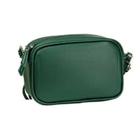 Кожена чанта за рамо на женска женска с презрамки, ежедневна чанта за рамо с ретро геометрични модели, за ежедневна употреба, зелено