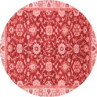 Ahgly Company Indoor Round Oriental Red Traditional Area Rugs, 5 'Round