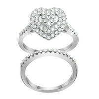 mnjin Пълен диамант любовна форма на пръстен модна куха резба с диамантен пръстен d