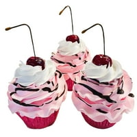 Cherry Cupcakes Fau Cupcakes- Фалшив за декорационен комплект Dezicakes