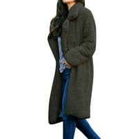 Wavsuf дамски палта и якета плюс размер дълъг ръкав твърд с качулка с качулка ежедневно тъмносиви якета s size s