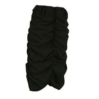 Brilliantme дълги товарни поли за жени с джобове с нисък възход с теглене на дрънкови грешки пола e момичета harajuku streetwear black l