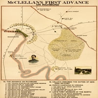 Гражданска война - Първият аванс на МакКелън на печат на плаката на Ричмънд