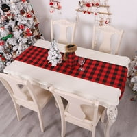 За празник Навидад за сватба домашно парти украса весела Коледа кухня покривка Коледна маса бегач Коледна декорация Карирана маса за маса Red & Black