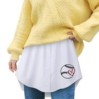 Увиване на пола за жени стои самостоятелно всички риза Хем пуловер пола, подредена с отпечатана пола от дъното