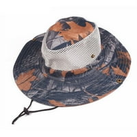 Слънчева шапка за мъже жени, слънчева защита Широка кофа шапка на кофата Лятна камо дишаща мрежа Sun Protection Hat Boonie Outdoor Lunting Cap Coffee Pinshui