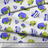 Soimoi памучен Poplin Fabric Dot & Fish Ocean Print Шиене на тъкани двор