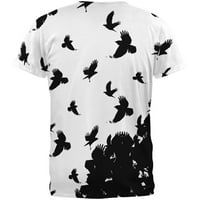 Crow Raven Flying Winter Есента на цялата мъжка тениска с мулти LG