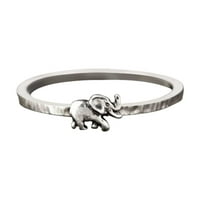 Ханксиулин слон пръстен ретро сребро момиче творчески животински форма на краен пръстен на пръстен