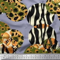 Soimoi Grey памучна патица тъканта Leopard & Wild Animal Skin Print Fabric край двора