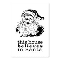 AmericanFlat Тази къща вярва в Дядо Коледа от Таня Шумкина Плакат за арт печат